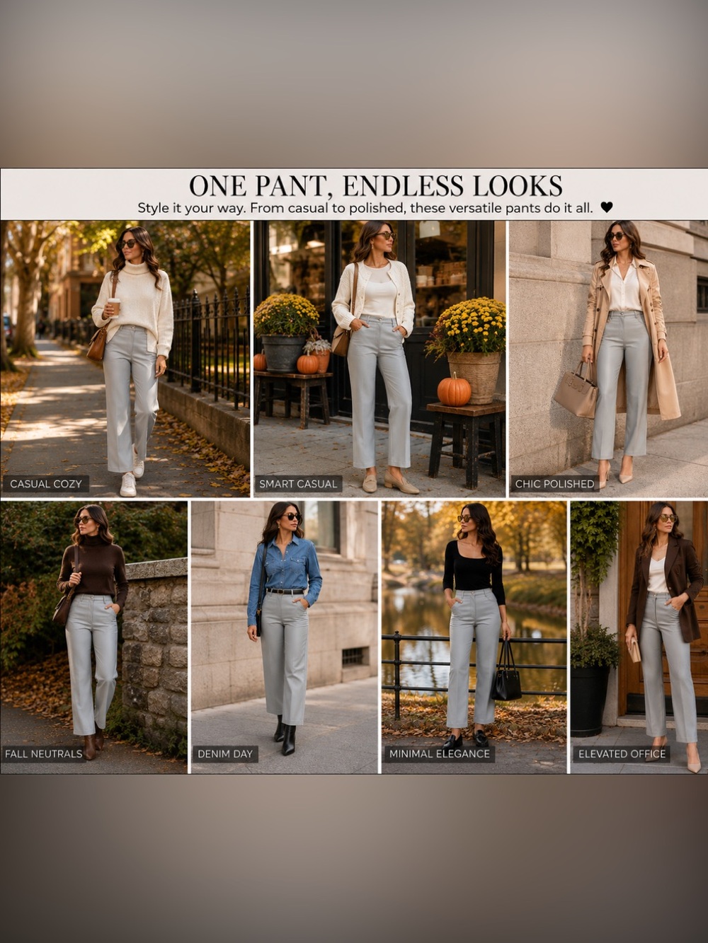 Aritzia Wilfred Faux Leather Straight Leg Pants Light Blue Grey Size 8 - Picture 2 of 14